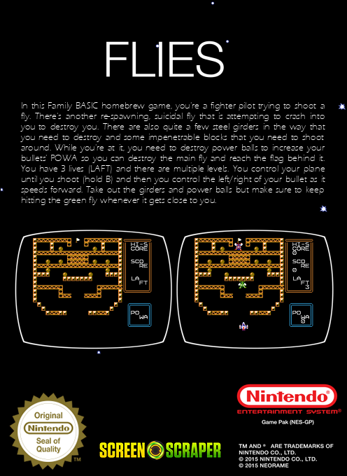 Flies (Homebrew) — Box back